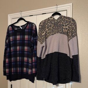 Leopard and Plaid Women's Sweater Set